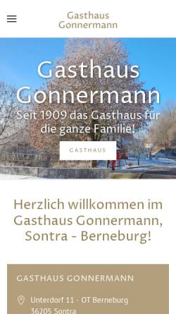Vorschau der mobilen Webseite www.gasthaus-gonnermann.de, Gasthaus Gonnermann