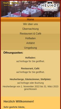 Vorschau der mobilen Webseite www.heuhof-breitau.de, Heuhof Breitau
