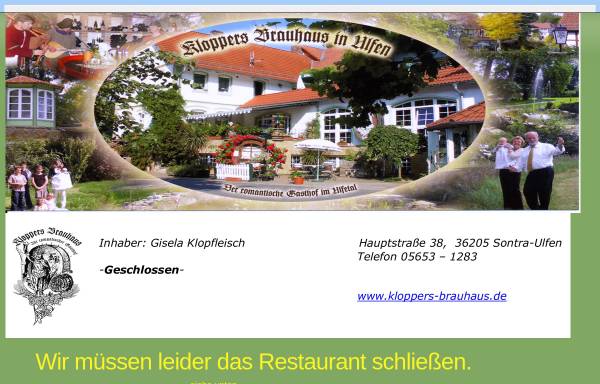 Vorschau von www.kloppers-brauhaus.de, Kloppers Brauhaus