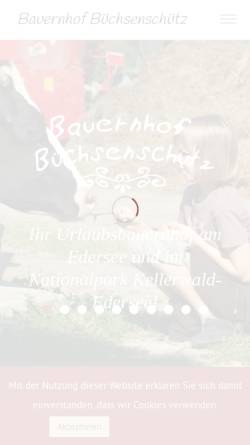Vorschau der mobilen Webseite www.edersee-bauernhof.de, Familie Büchsenschütz