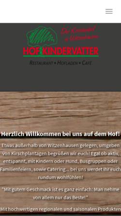 Vorschau der mobilen Webseite www.hof-kindervatter.de, Hof Kindervatter
