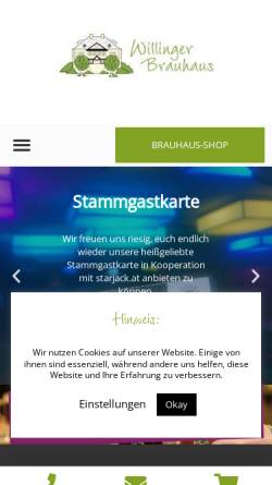 Vorschau der mobilen Webseite www.willinger-brauhaus.de, Willinger Brauhaus
