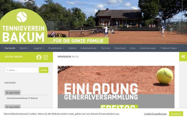 Vorschau von www.tvbakum.de, Tennisverein Bakum e.V.