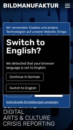 Vorschau der mobilen Webseite www.bildmanufaktur.de, Die Text & Bild Manufaktur