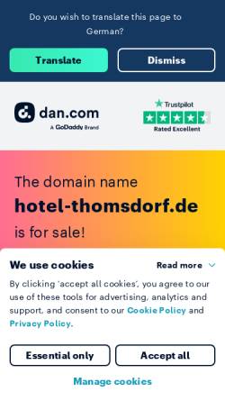 Vorschau der mobilen Webseite www.hotel-thomsdorf.de, Haus Thomsdorf