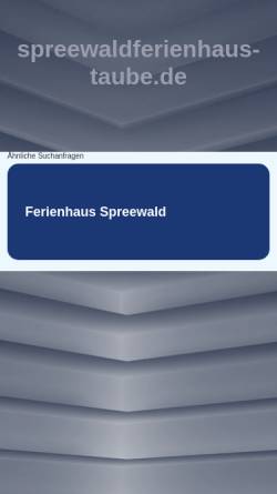 Vorschau der mobilen Webseite www.spreewaldferienhaus-taube.de, Ferienhaus Taube