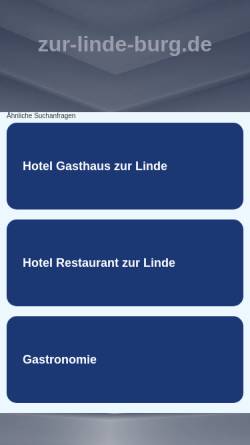 Vorschau der mobilen Webseite www.zur-linde-burg.de, Zur Linde