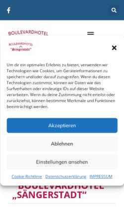 Vorschau der mobilen Webseite www.hotel-saengerstadt.de, Boulevardhotel Sängerstadt