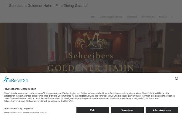 Vorschau von www.schreiber-cuisine.de, Restaurant Goldener Hahn