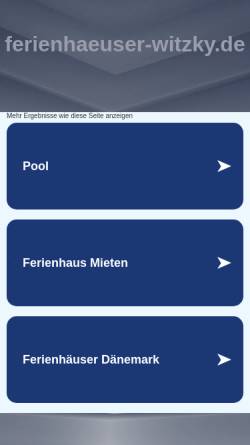 Vorschau der mobilen Webseite www.ferienhaeuser-witzky.de, Ferienhäuser Witzky