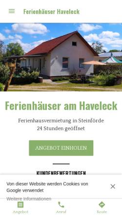 Vorschau der mobilen Webseite ferienhauser-haveleck.business.site, Gasthaus Haveleck