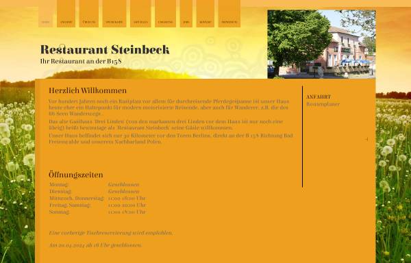 Vorschau von www.restaurant-steinbeck.de, Restaurant Steinbeck