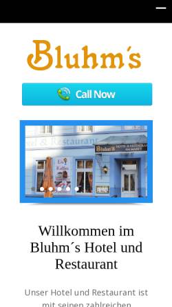 Vorschau der mobilen Webseite www.bluhms-hotel.de, Bluhms Hotel & Restaurant am Markt