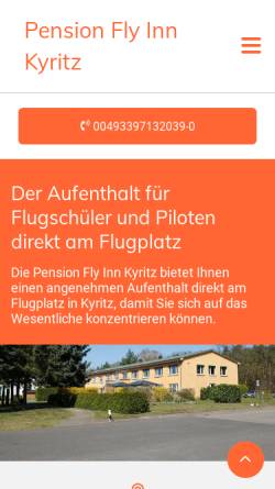 Vorschau der mobilen Webseite www.pension-fly-inn.de, Pension Fly Inn