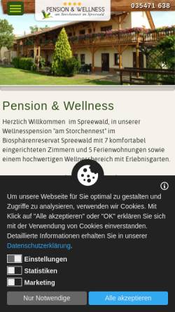 Vorschau der mobilen Webseite www.am-storchennest.de, Pension am Storchennest