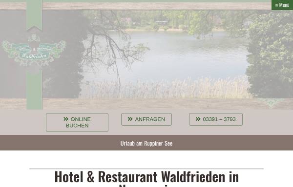 Vorschau von www.waldfrieden-neuruppin.de, Hotel & Restaurant Waldfrieden