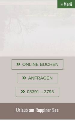 Vorschau der mobilen Webseite www.waldfrieden-neuruppin.de, Hotel & Restaurant Waldfrieden