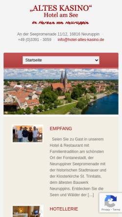 Vorschau der mobilen Webseite hotel-altes-kasino.de, Hotel 