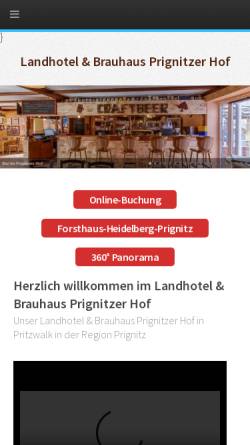Vorschau der mobilen Webseite www.prignitzer-hof.de, Hotel Prignitzer Hof