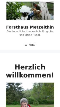 Vorschau der mobilen Webseite www.forsthaus-metzelthin.de, Forsthaus Metzelthin - Ferien mit dem Hund
