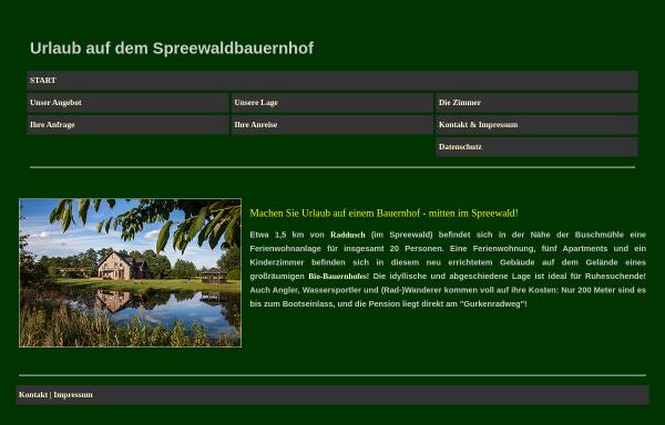 Vorschau von www.urlaub-beim-spreewaldbauer.de, Ferienwohnungen Fritz Buchan
