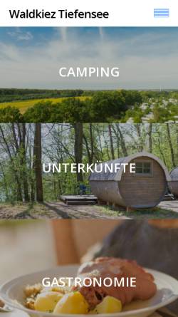 Vorschau der mobilen Webseite www.country-camping.de, Country Camping Tiefensee