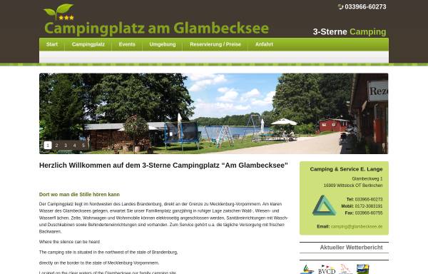 Vorschau von glambecksee.de, Berlinchen - Camping Am Glambecksee
