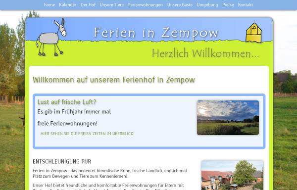 Vorschau von www.ferieninzempow.de, Biolandhof Familie Bergmann