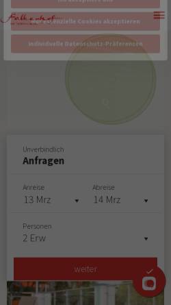 Vorschau der mobilen Webseite www.hotel-falkenhof.de, Vitalhotel Falkenhof
