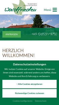 Vorschau der mobilen Webseite www.waldfrieden.info, Waldfrieden