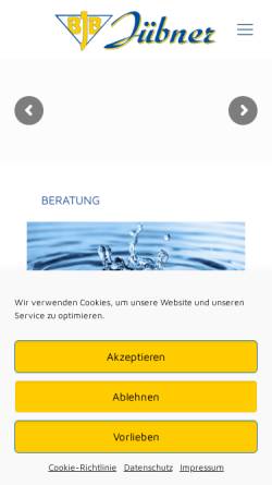 Vorschau der mobilen Webseite www.juebner.de, Jübner - Betonwerk - Kläranlagenbau