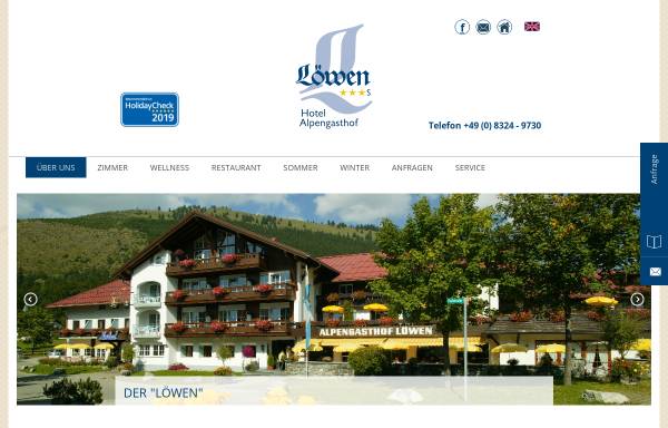 Vorschau von loewen-oberjoch.de, Hotel Alpengasthof Löwen