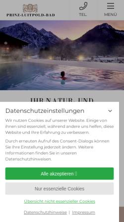 Vorschau der mobilen Webseite www.luitpoldbad.de, Hotel Prinz-Luipold-Bad