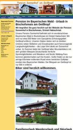Vorschau der mobilen Webseite www.sonnenhof-habischried.de, Pension Sonnenhof am Geißkopf