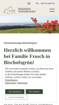 Vorschau der mobilen Webseite www.ferienwohnungen-frosch.de, Ferienwohnungen Frosch