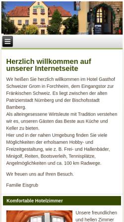 Vorschau der mobilen Webseite www.hotel-schweizergrom.de, Hotel Gasthof Schweizergrom