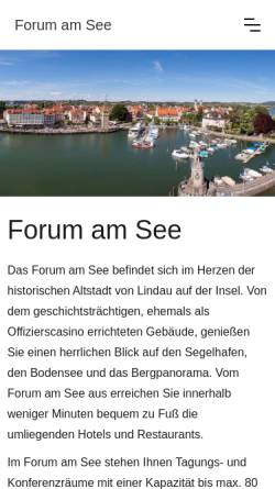 Vorschau der mobilen Webseite www.forum-am-see.de, Forum am See, PERI GmbH