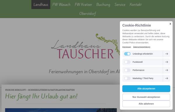 Vorschau von www.landhaus-tauscher.de, Ferienwohnung Tauscher