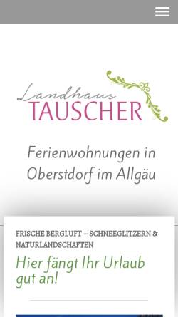 Vorschau der mobilen Webseite www.landhaus-tauscher.de, Ferienwohnung Tauscher