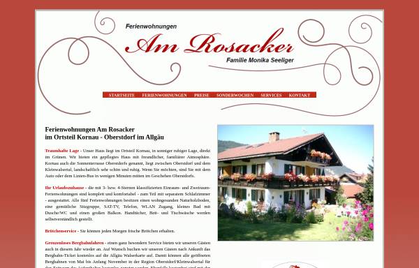 Vorschau von www.amrosacker.de, Ferienwohnungen Am Rosacker