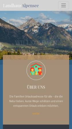 Vorschau der mobilen Webseite www.landhaus-alpensee.de, Ferienwohnungen im Landhaus Alpensee