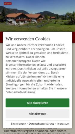 Vorschau der mobilen Webseite www.kornau.de, Ferienwohnungen Thannheimer