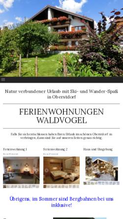 Vorschau der mobilen Webseite www.s-waldvogel.de, Ferienwohnungen Waldvogel