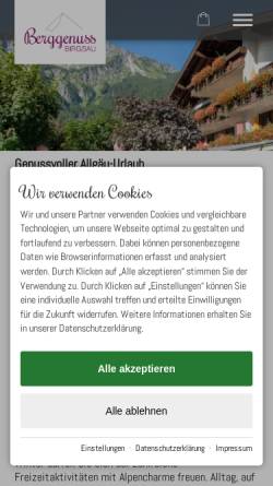 Vorschau der mobilen Webseite www.birgsauer-hof.de, Hotel Birgsauer Hof