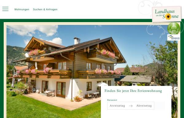 Vorschau von www.landhaussonne.de, Landhaus an der Sonne und Haus Speiser