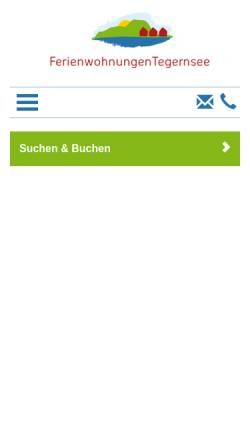 Vorschau der mobilen Webseite www.ferienwohnungentegernsee.de, Ferienwohnungen Bogner