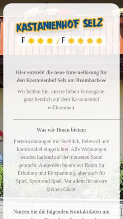 Vorschau der mobilen Webseite www.kastanienhof-selz.de, Kastanienhof Selz
