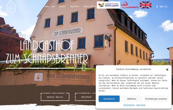 Vorschau von www.pension-schnapsbrenner.de, Pension – Weinstube Zum Schnapsbrenner