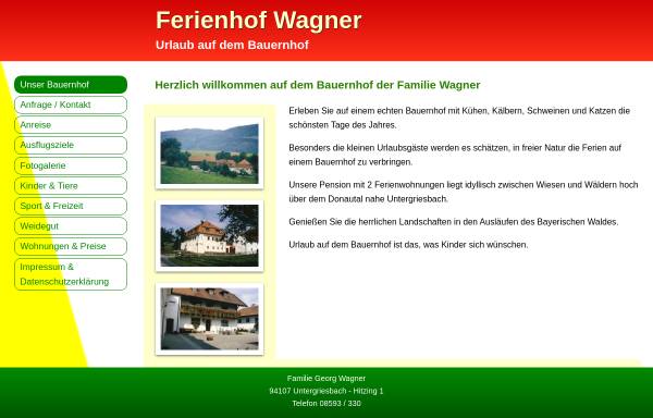 Vorschau von www.ferienhof-wagner.de, Ferienhof Wagner