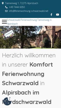 Vorschau der mobilen Webseite www.ferienwohnung-schwarzwald.net, Ferienwohnung Sieglinde Wörner